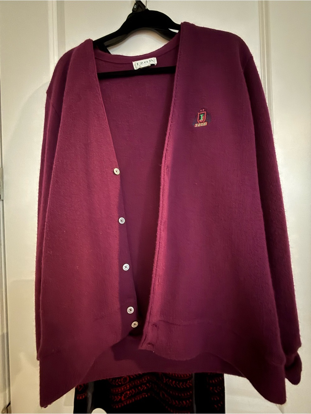 IZOD Lacoste Vintage Women's Plum Cardigan Sweater